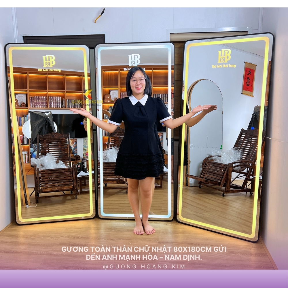 Gương Toàn Thân 80x180cm Cho Shop Thời Trang – Khắc Logo Thương Hiệu HSB