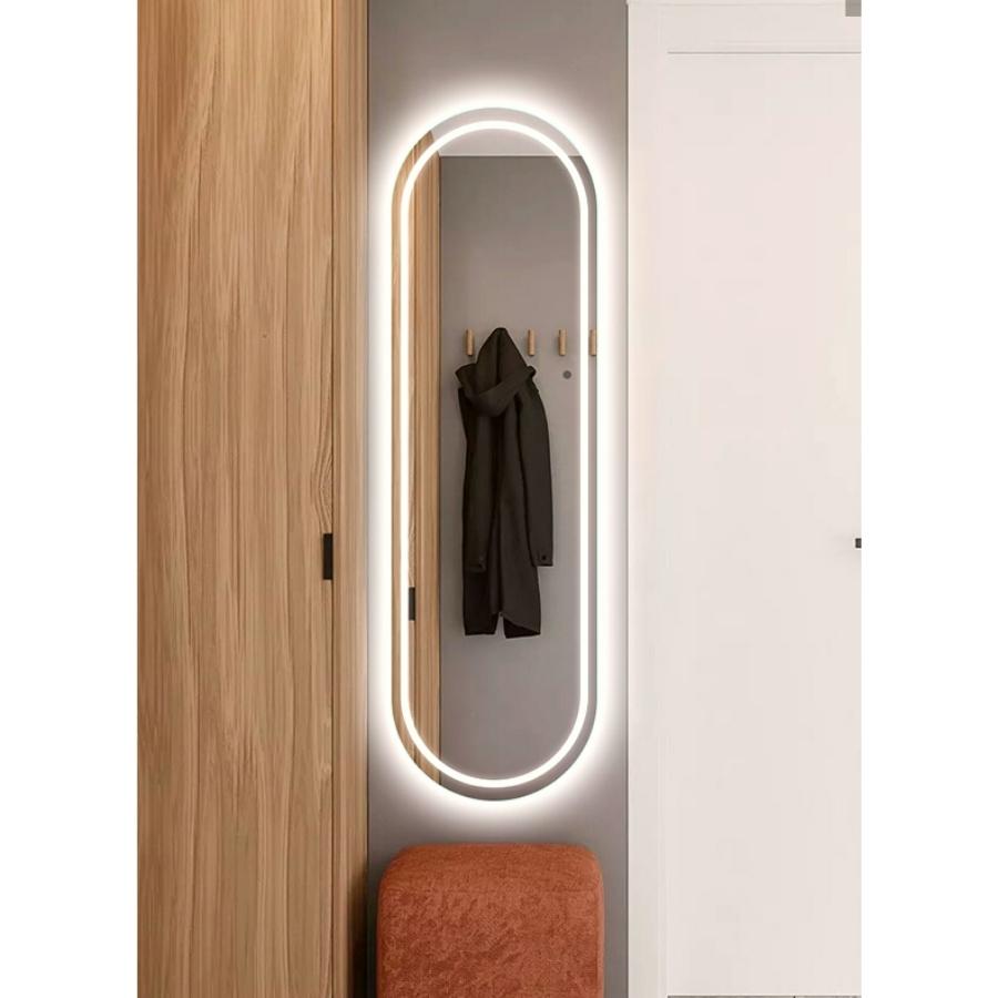 Gương toàn thân treo tường, gương oval tính năng cảm ứng đèn led HK1003 – BTT