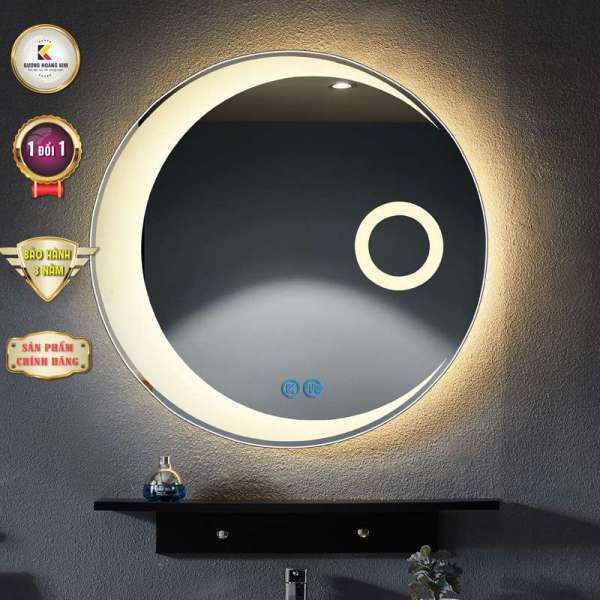 Gương đèn led cảm ứng tròn viền bán nguyệt HK-0004 [AGC]