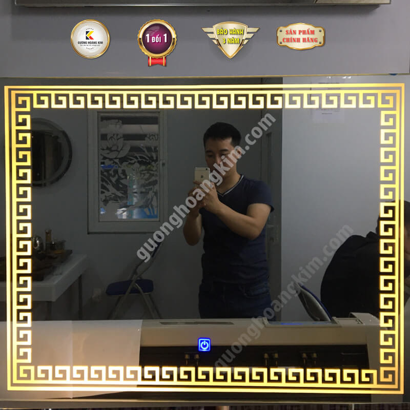Gương đèn led cảm ứng thông minh trang trí phòng khách HK-3015 [AGC]