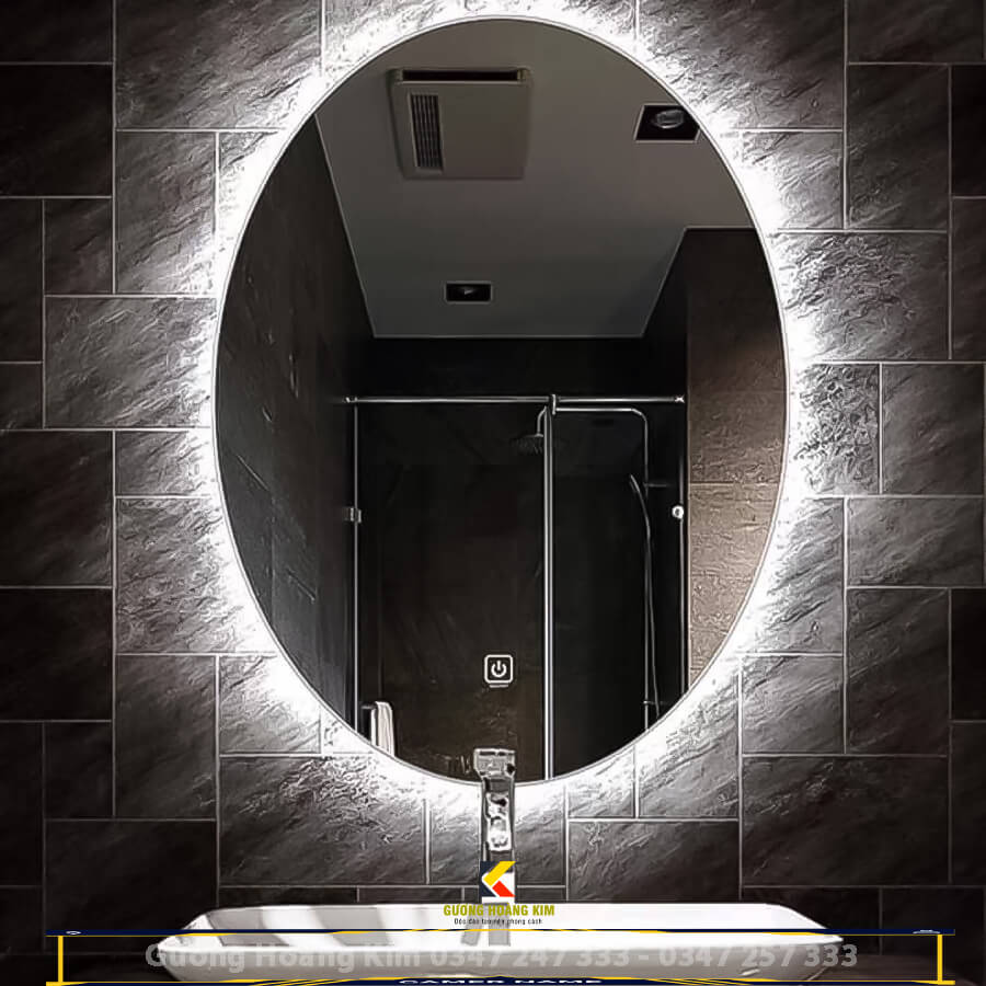 Gương đèn led hoàng kim tính năng cảm ứng phá sương, đồng hồ nhiệt độ, loa bluetooth cao cấp – guonghoangkim mirror HK-2002V