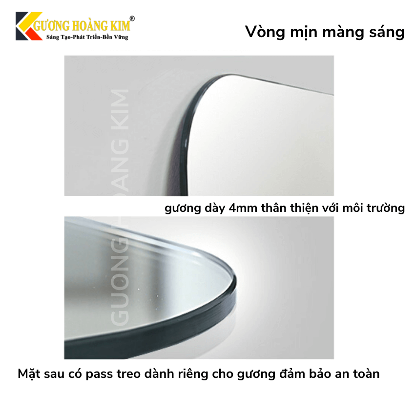 Gương soi toàn thân treo tường gương hình oval cảm ứng đèn led HK1010-BTT